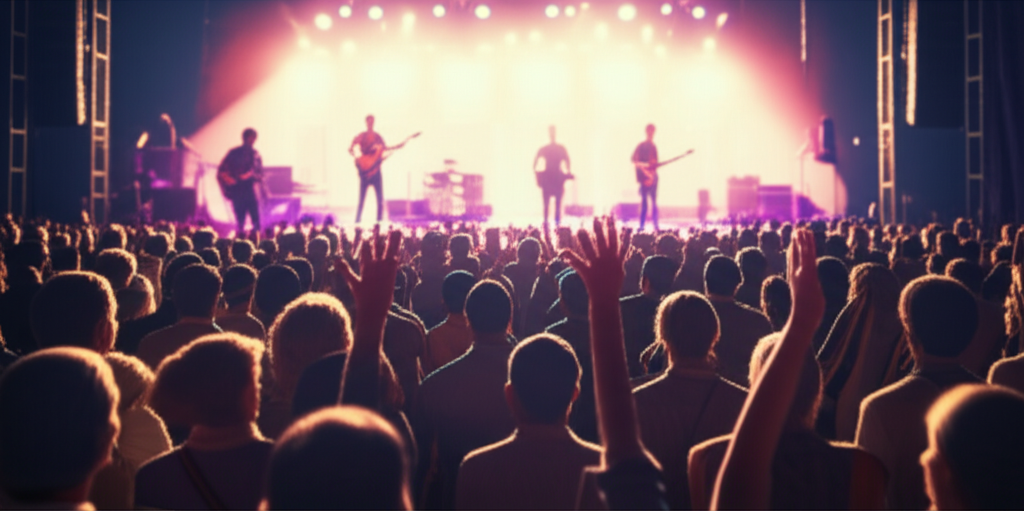 Excited audience at a concert